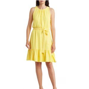 Tahari Arthur S. Levine Yellow Tank Sundress with Bottom Ruffle NWT | Size 10